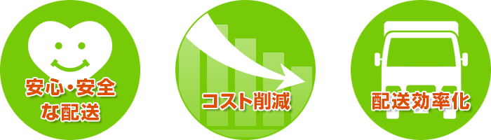安心・安全な配送 コスト削減 配送効率化